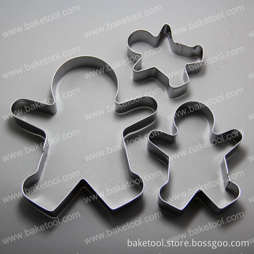 stainless steel gingerbread man cookie cutter biscuit pastry fondant cake derorating set